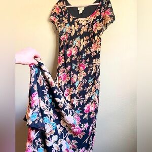 Black floral beaded dress